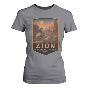 Zion National Park T Shirt For Women Vintage The Narrows Utah Bighorn Sheep