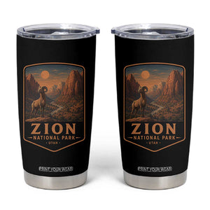 Zion National Park Tumbler Cup Vintage The Narrows Utah Bighorn Sheep