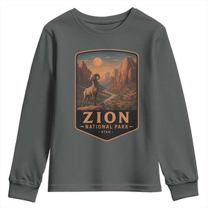 Zion National Park Youth Sweatshirt Vintage The Narrows Utah Bighorn Sheep