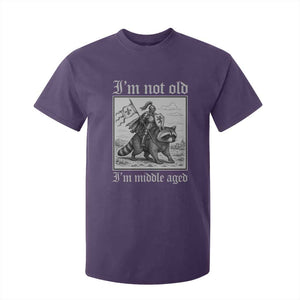 I Am Not Old I Am Middle Aged T Shirt For Kid Medieval Knight Riding Raccoon Funny Ren Faire TS11 Purple Print Your Wear