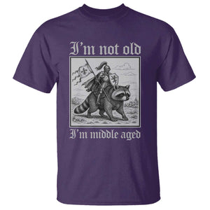 I Am Not Old I Am Middle Aged T Shirt Medieval Knight Riding Raccoon Funny Ren Faire TS11 Purple Print Your Wear
