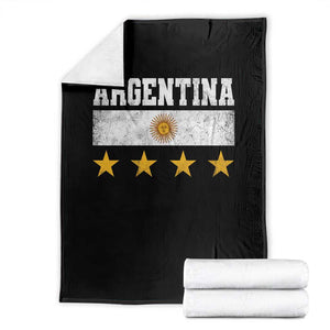Argentina Champions 2026 4th Star Throw Blanket Vintage Sol De May and Stripes