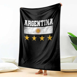 Argentina Champions 2026 4th Star Throw Blanket Vintage Sol De May and Stripes