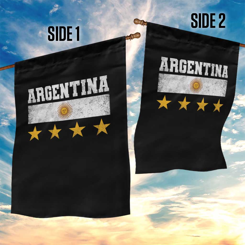 Argentina Champions 2026 4th Star Garden Flag Vintage Sol De May and Stripes
