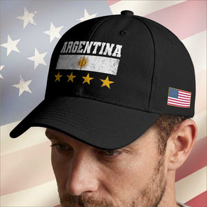 Argentina Champions 2026 4th Star Baseball Cap Vintage Sol De May and Stripes