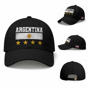 Argentina Champions 2026 4th Star Baseball Cap Vintage Sol De May and Stripes