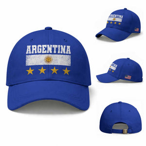 Argentina Champions 2026 4th Star Baseball Cap Vintage Sol De May and Stripes