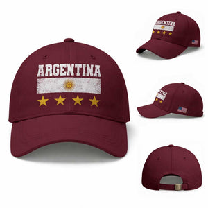 Argentina Champions 2026 4th Star Baseball Cap Vintage Sol De May and Stripes