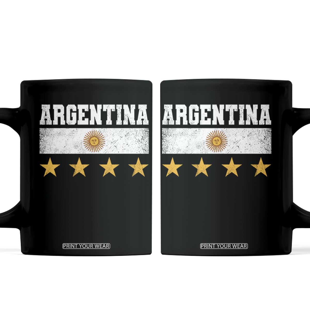 Argentina Champions 2026 4th Star Coffee Mug Vintage Sol De May and Stripes