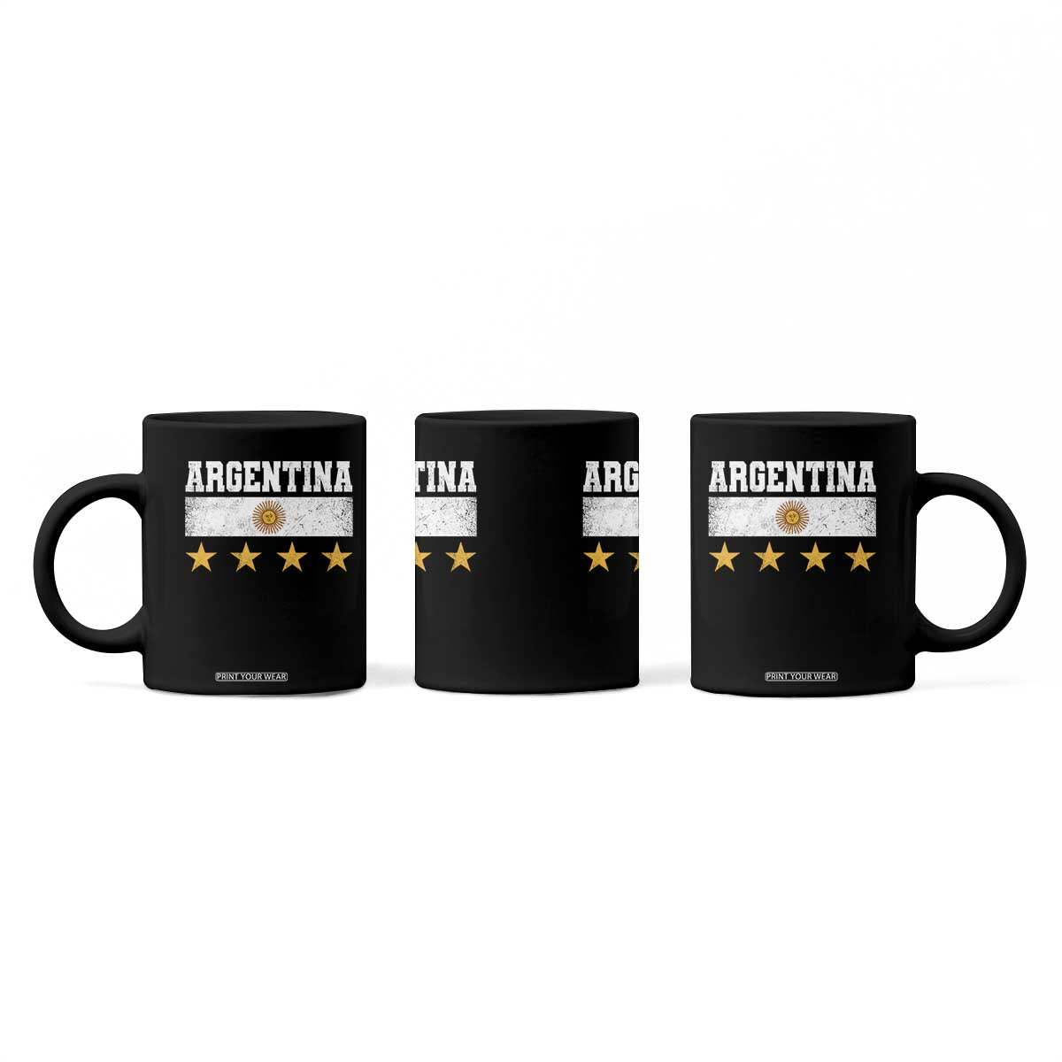 Argentina Champions 2026 4th Star Coffee Mug Vintage Sol De May and Stripes