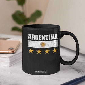 Argentina Champions 2026 4th Star Coffee Mug Vintage Sol De May and Stripes
