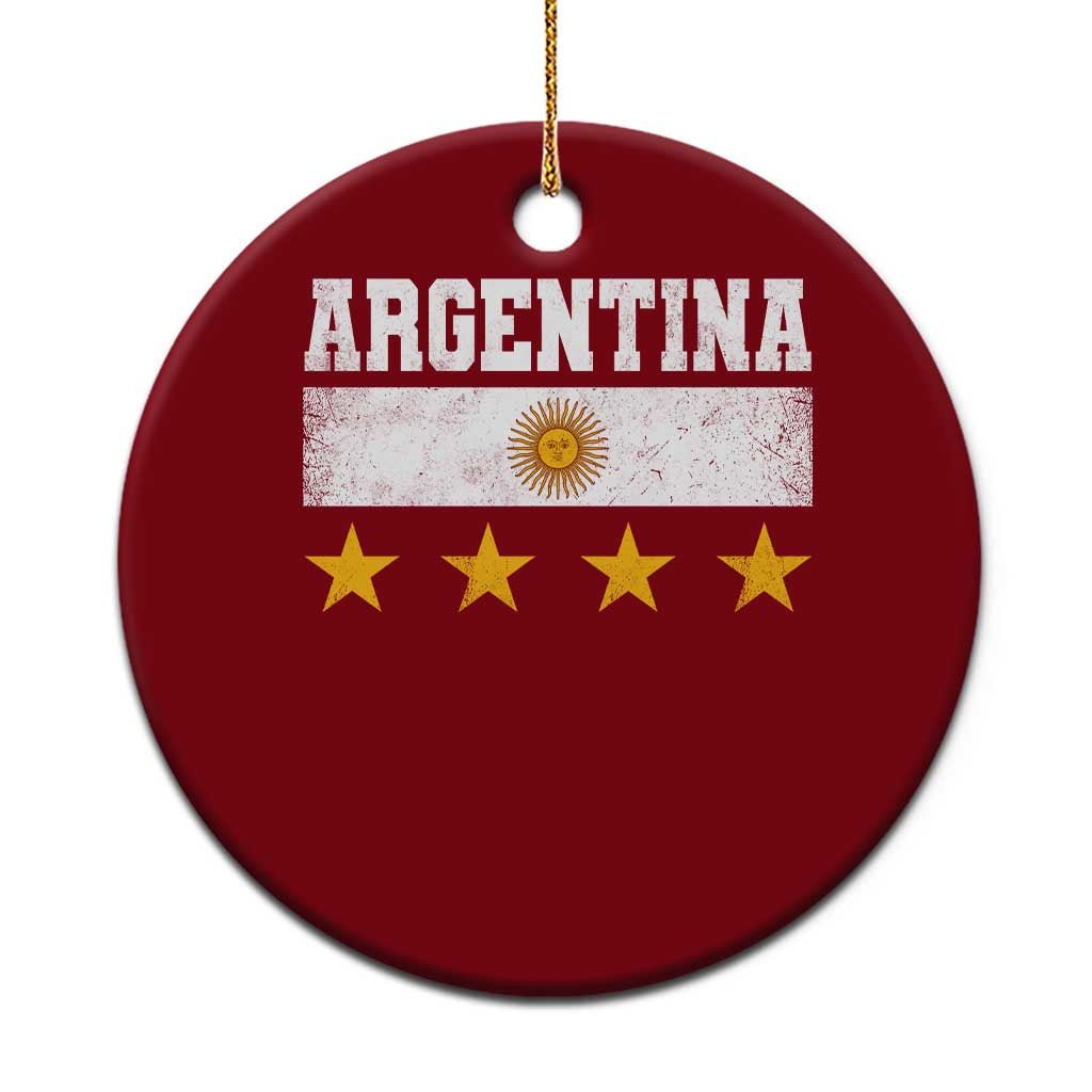 Argentina Champions 2026 4th Star Ceramic Ornament Vintage Sol De May and Stripes