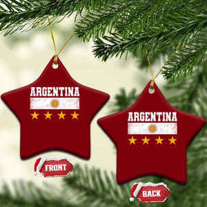 Argentina Champions 2026 4th Star Ceramic Ornament Vintage Sol De May and Stripes