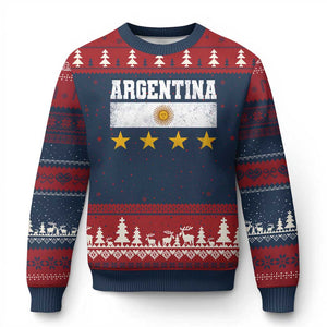 Argentina Champions 2026 4th Star Ugly Christmas Sweater Vintage Sol De May and Stripes