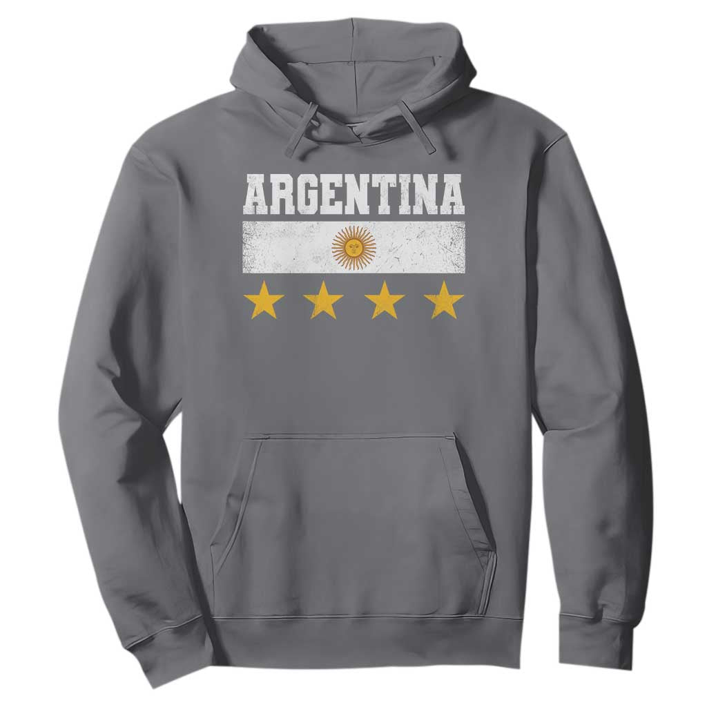 Argentina Champions 2026 4th Star Hoodie Vintage Sol De May and Stripes