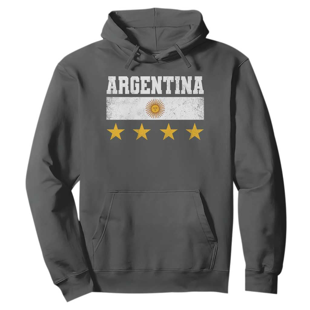 Argentina Champions 2026 4th Star Hoodie Vintage Sol De May and Stripes