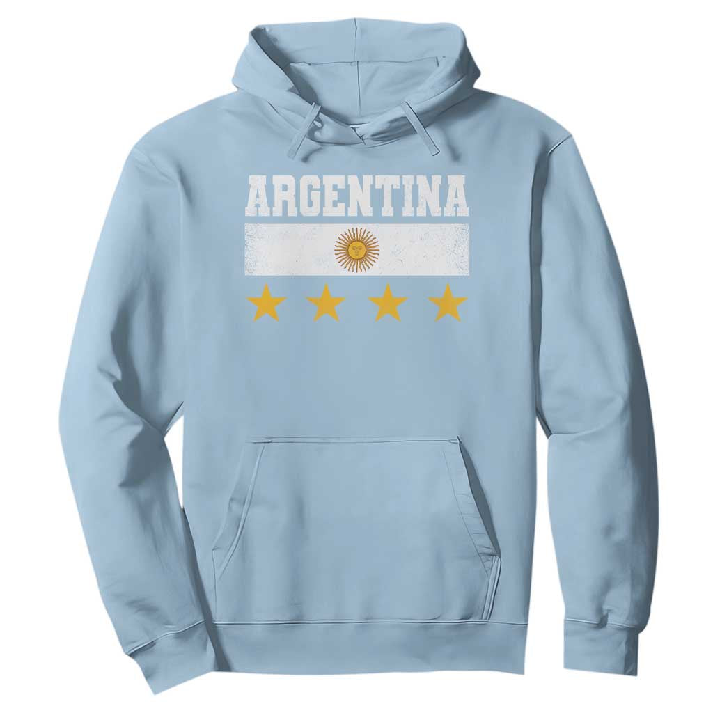 Argentina Champions 2026 4th Star Hoodie Vintage Sol De May and Stripes