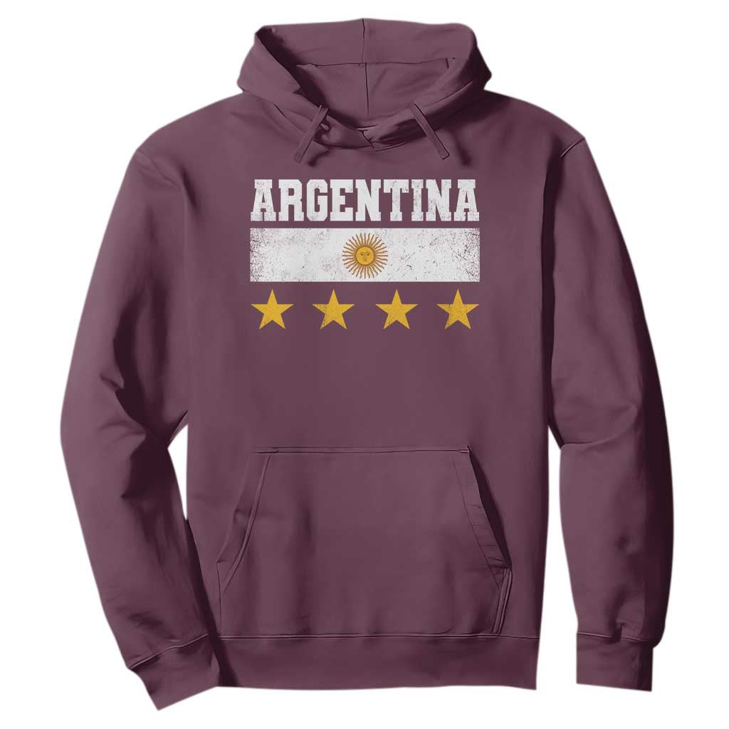 Argentina Champions 2026 4th Star Hoodie Vintage Sol De May and Stripes