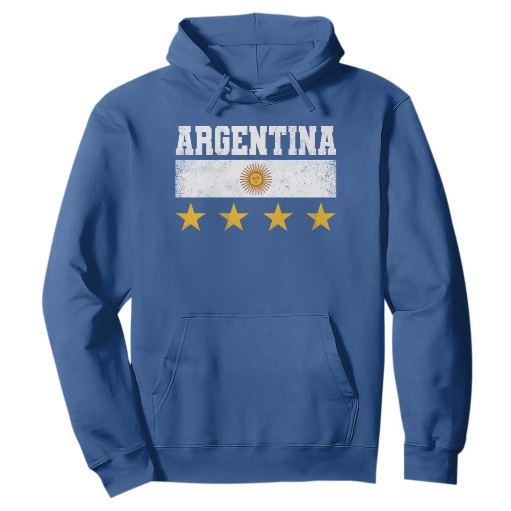 Argentina Champions 2026 4th Star Hoodie Vintage Sol De May and Stripes
