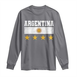 Argentina Champions 2026 4th Star Long Sleeve Shirt Vintage Sol De May and Stripes