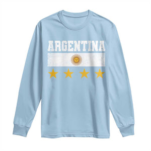 Argentina Champions 2026 4th Star Long Sleeve Shirt Vintage Sol De May and Stripes