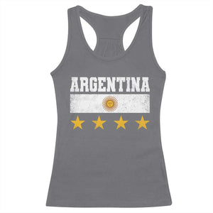 Argentina Champions 2026 4th Star Racerback Tank Top Vintage Sol De May and Stripes