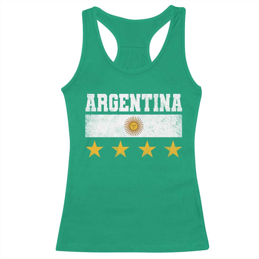 Argentina Champions 2026 4th Star Racerback Tank Top Vintage Sol De May and Stripes