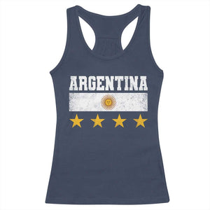 Argentina Champions 2026 4th Star Racerback Tank Top Vintage Sol De May and Stripes