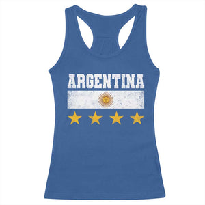 Argentina Champions 2026 4th Star Racerback Tank Top Vintage Sol De May and Stripes