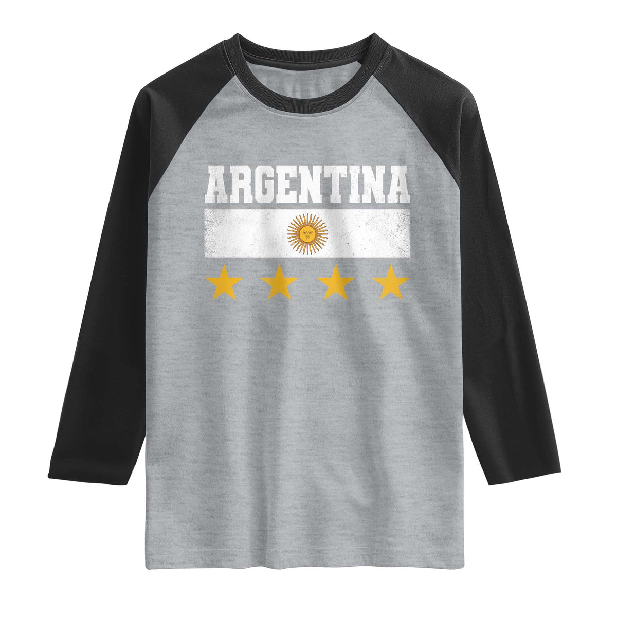 Argentina Champions 2026 4th Star Raglan Shirt Vintage Sol De May and Stripes