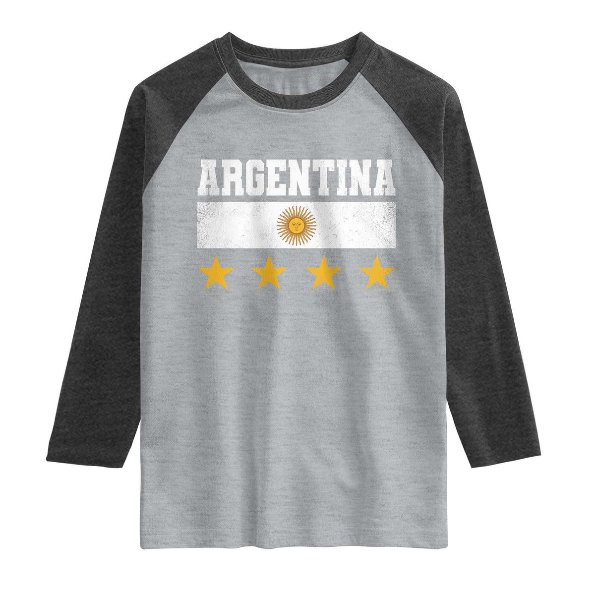 Argentina Champions 2026 4th Star Raglan Shirt Vintage Sol De May and Stripes