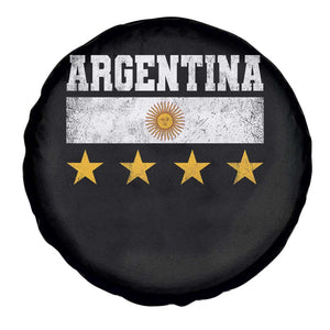 Argentina Champions 2026 4th Star Spare Tire Cover Vintage Sol De May and Stripes