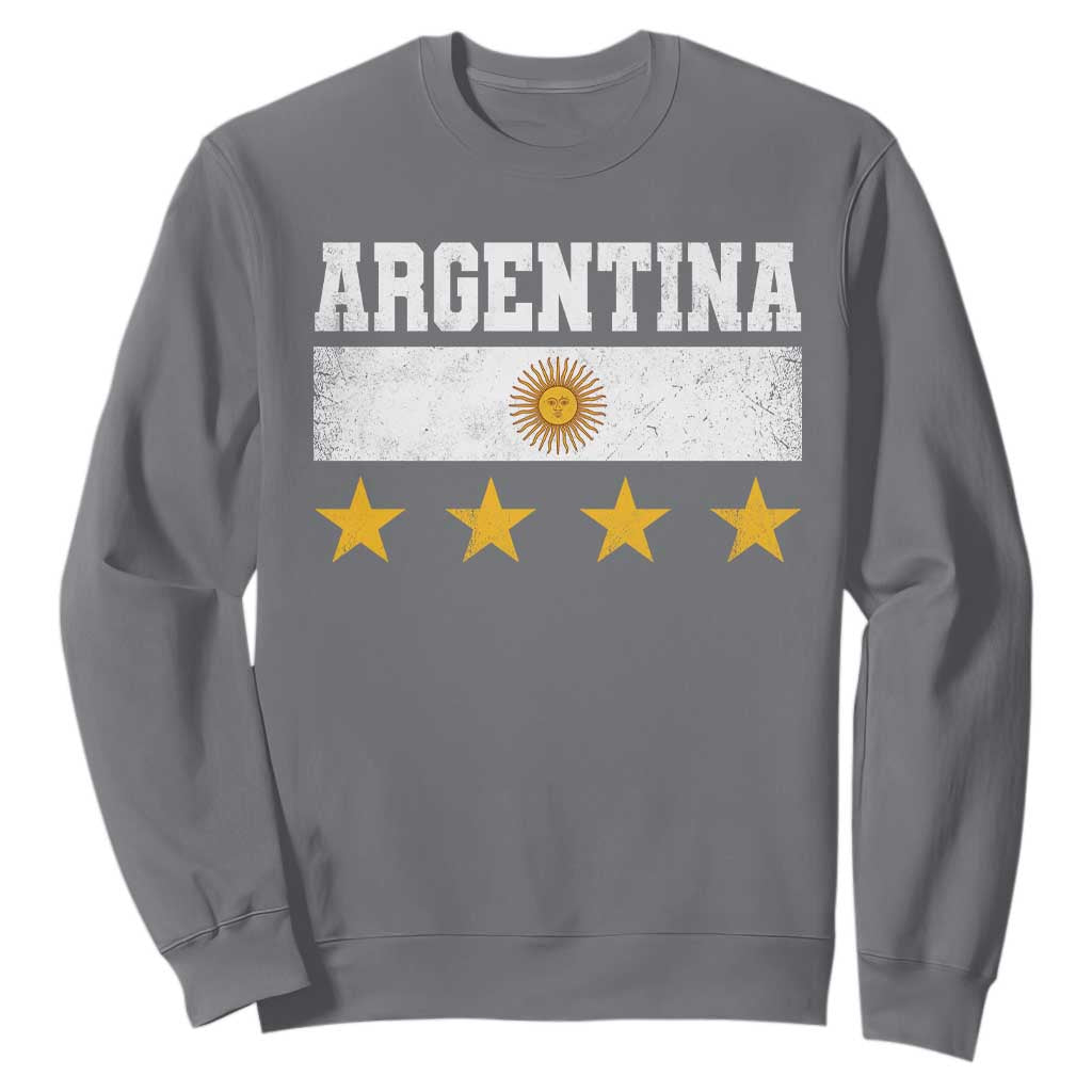 Argentina Champions 2026 4th Star Sweatshirt Vintage Sol De May and Stripes