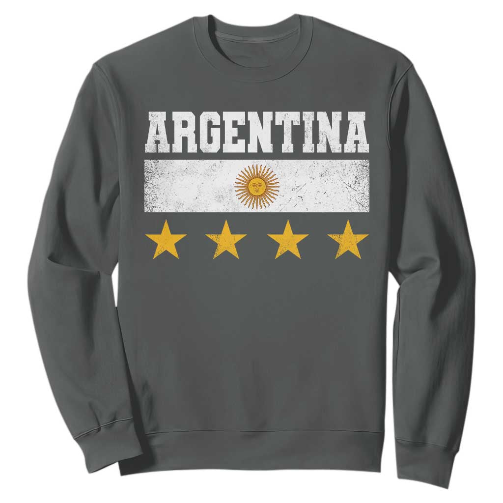 Argentina Champions 2026 4th Star Sweatshirt Vintage Sol De May and Stripes