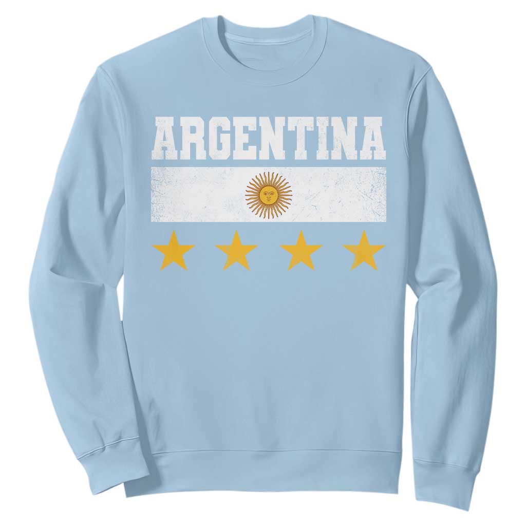 Argentina Champions 2026 4th Star Sweatshirt Vintage Sol De May and Stripes