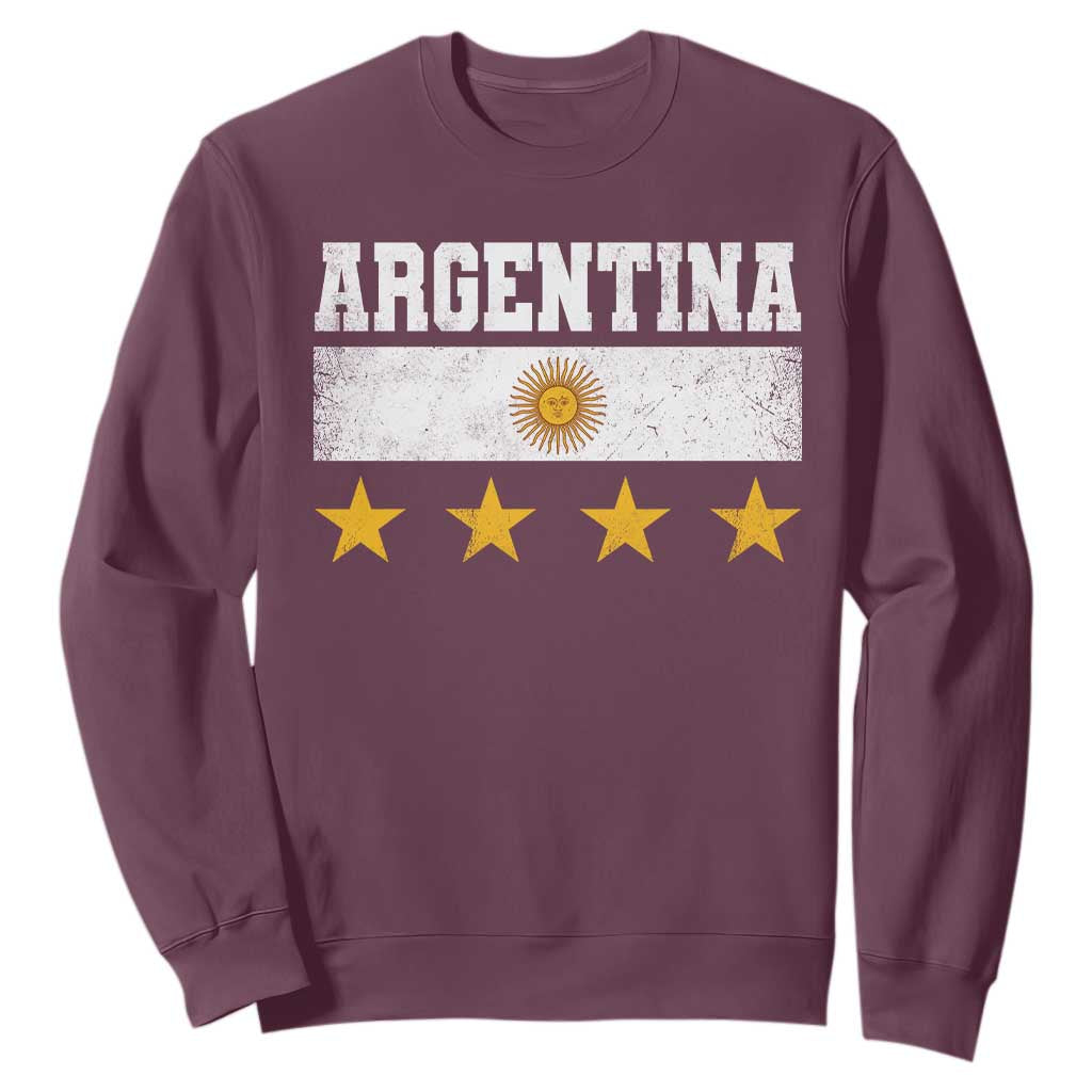 Argentina Champions 2026 4th Star Sweatshirt Vintage Sol De May and Stripes