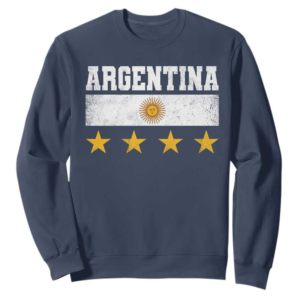 Argentina Champions 2026 4th Star Sweatshirt Vintage Sol De May and Stripes