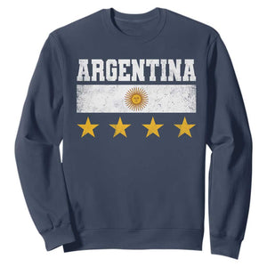 Argentina Champions 2026 4th Star Sweatshirt Vintage Sol De May and Stripes