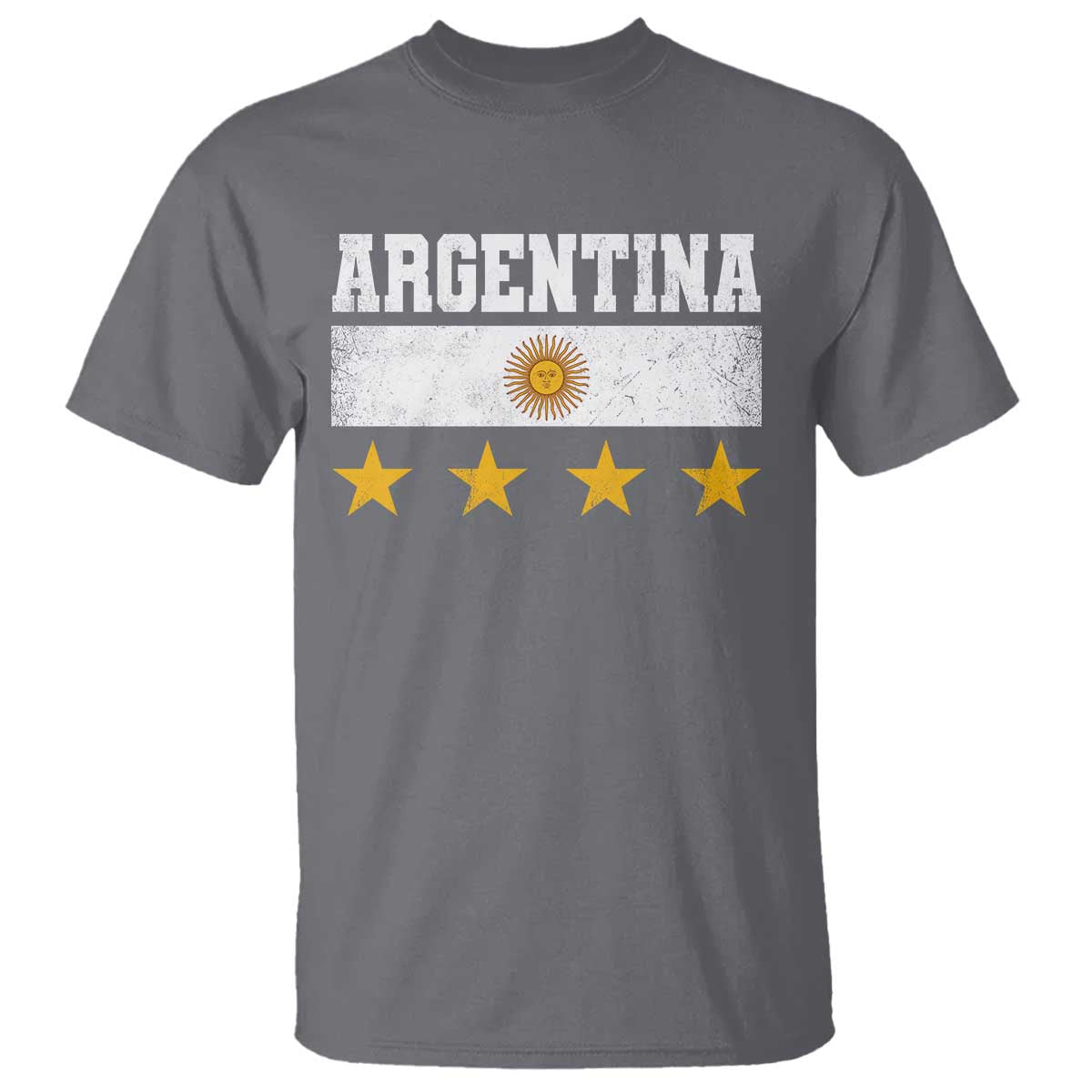 Argentina Champions 2026 4th Star T Shirt Vintage Sol De May and Stripes