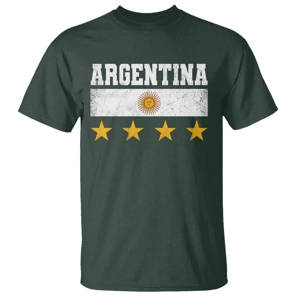 Argentina Champions 2026 4th Star T Shirt Vintage Sol De May and Stripes