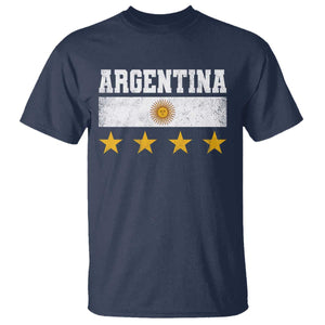 Argentina Champions 2026 4th Star T Shirt Vintage Sol De May and Stripes