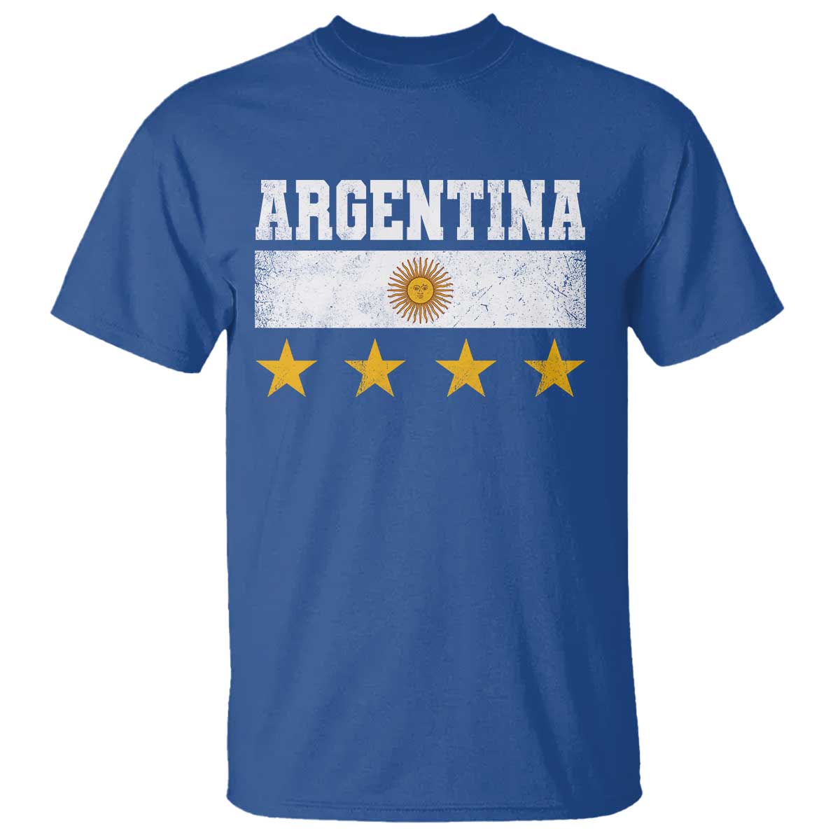 Argentina Champions 2026 4th Star T Shirt Vintage Sol De May and Stripes
