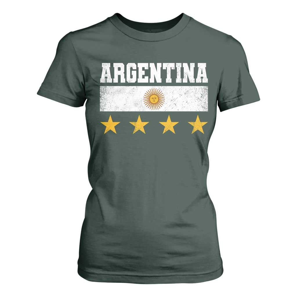 Argentina Champions 2026 4th Star T Shirt For Women Vintage Sol De May and Stripes