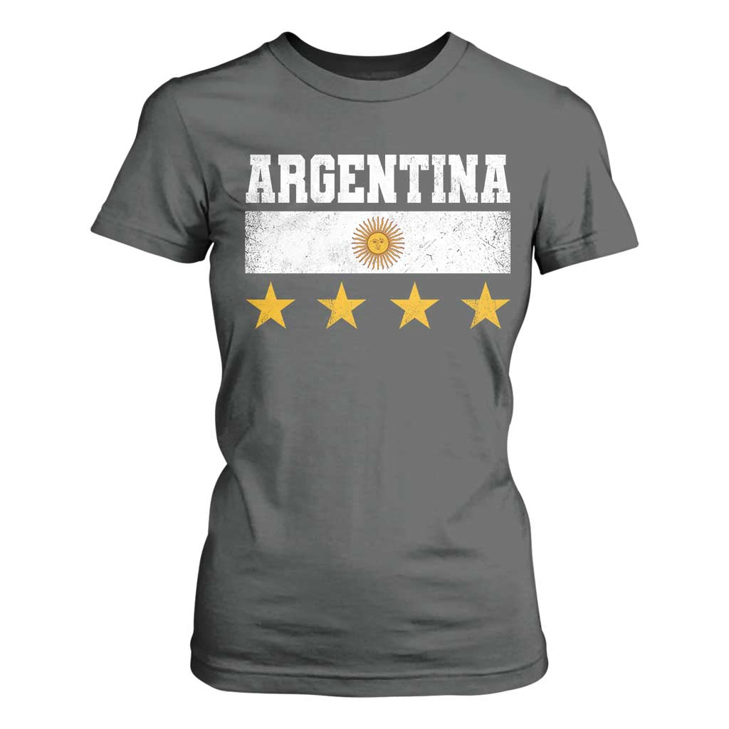 Argentina Champions 2026 4th Star T Shirt For Women Vintage Sol De May and Stripes