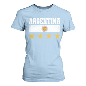 Argentina Champions 2026 4th Star T Shirt For Women Vintage Sol De May and Stripes