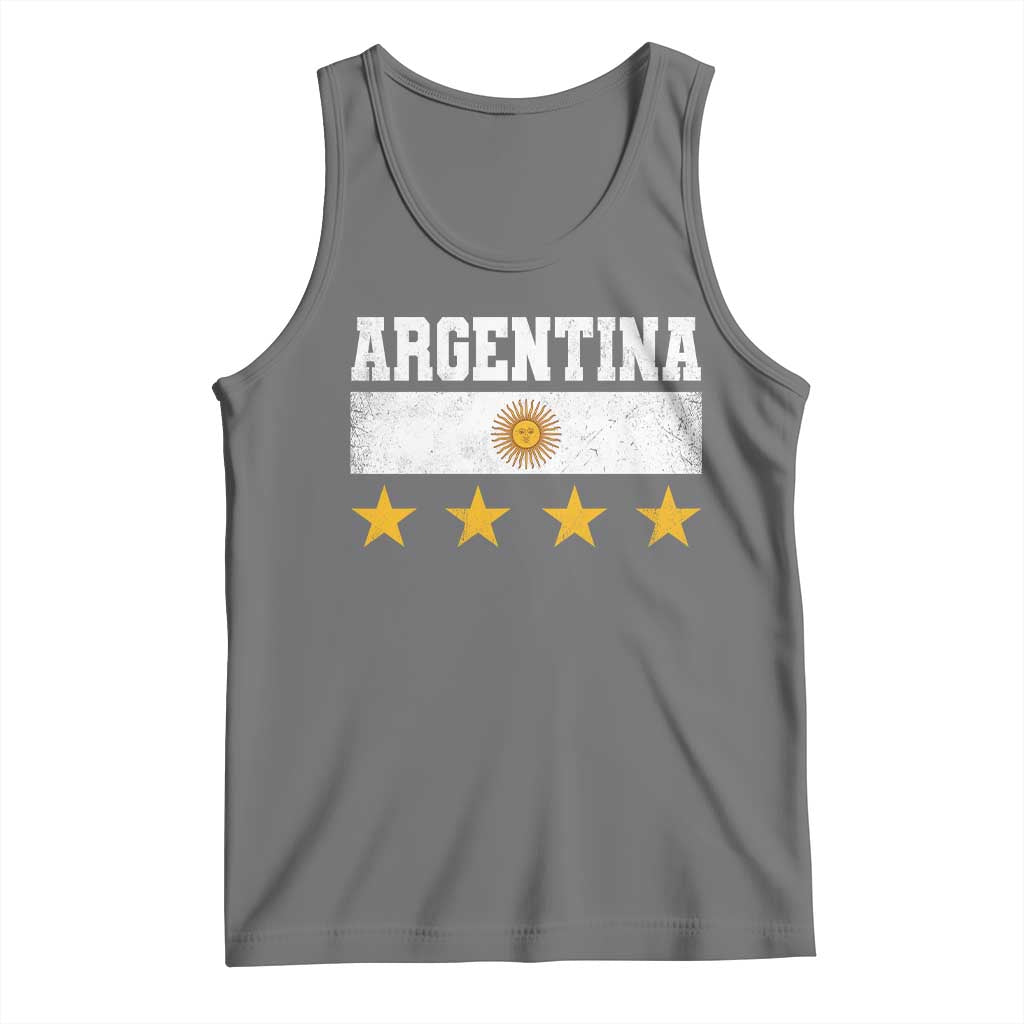 Argentina Champions 2026 4th Star Tank Top Vintage Sol De May and Stripes