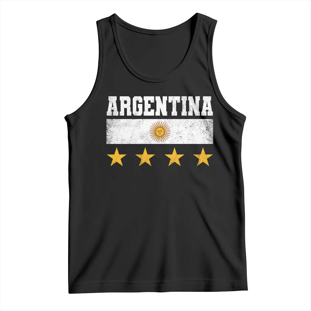 Argentina Champions 2026 4th Star Tank Top Vintage Sol De May and Stripes