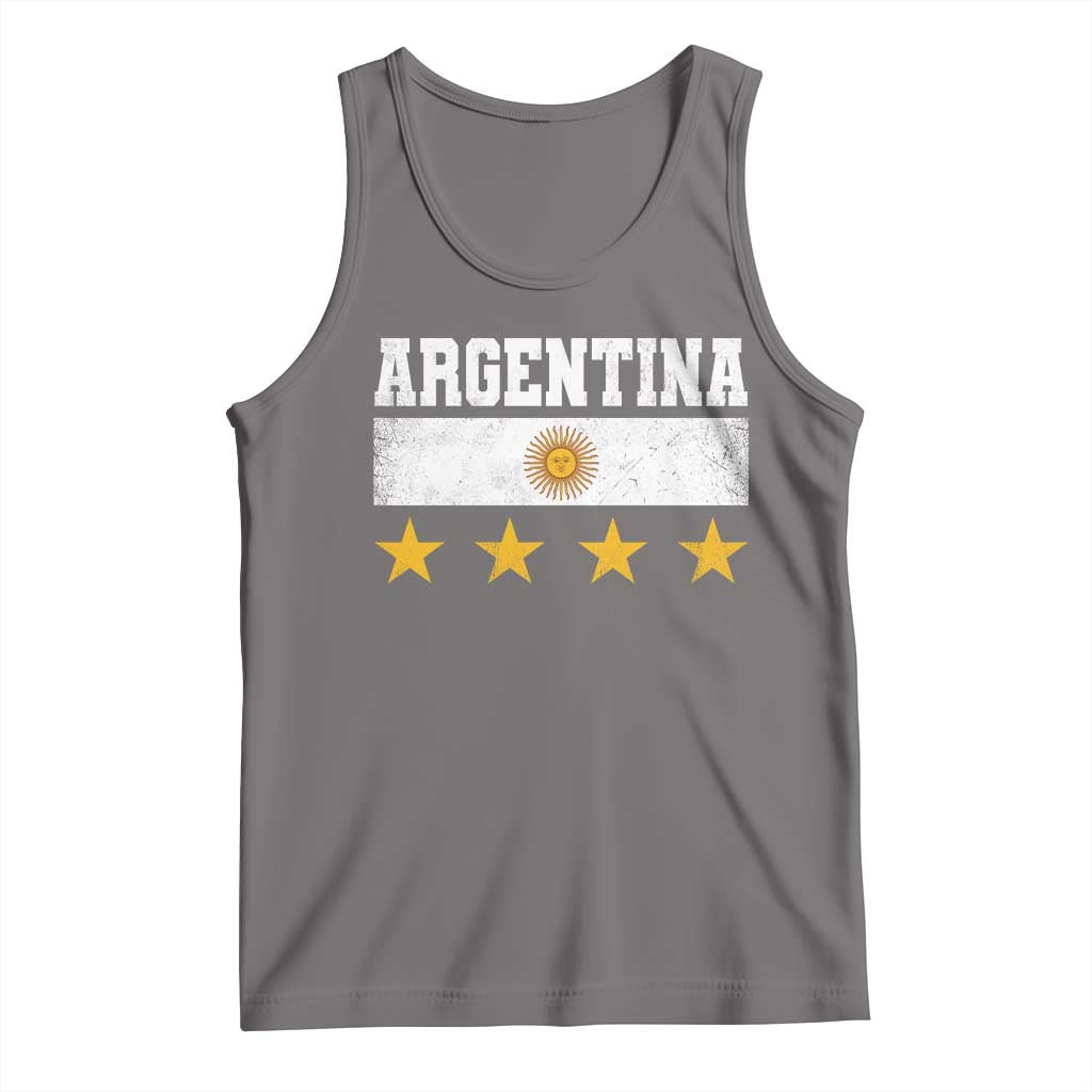 Argentina Champions 2026 4th Star Tank Top Vintage Sol De May and Stripes