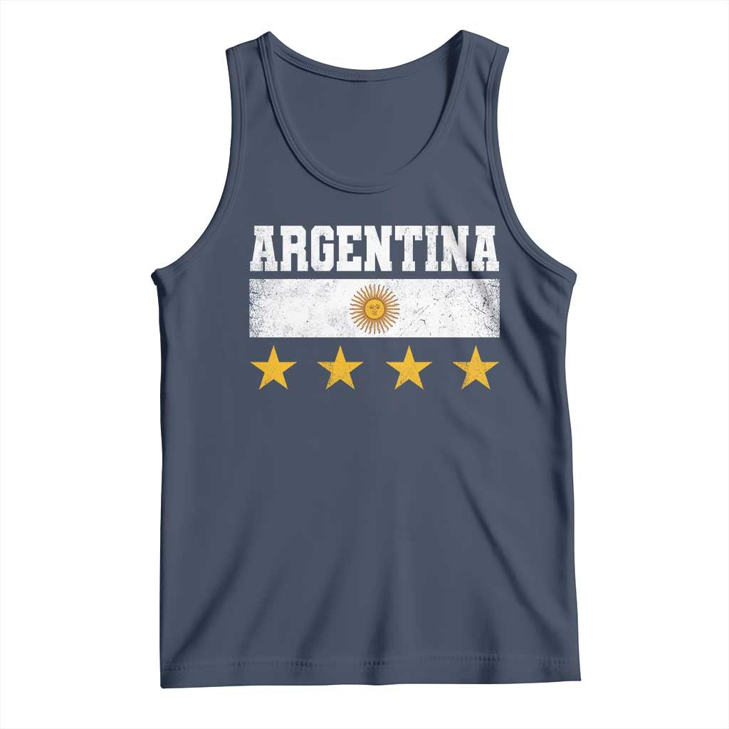 Argentina Champions 2026 4th Star Tank Top Vintage Sol De May and Stripes