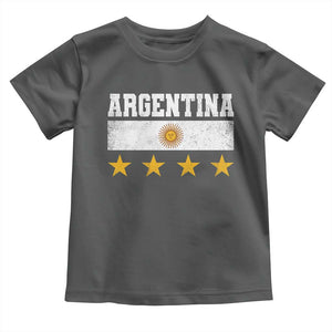 Argentina Champions 2026 4th Star Toddler T Shirt Vintage Sol De May and Stripes